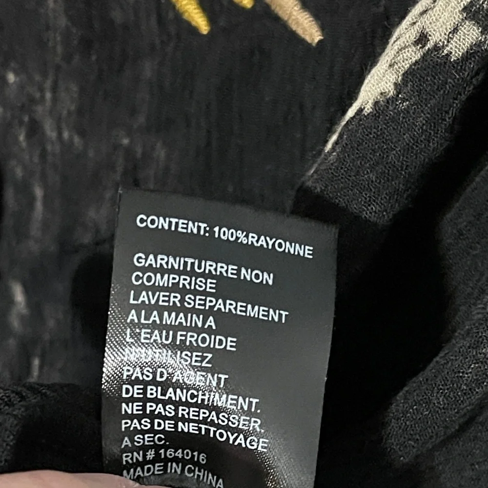 Calessa Black Embroidered Tunic Top Floral Tie Dye Boho Artsy Western Indie 2X - Picture 8 of 10